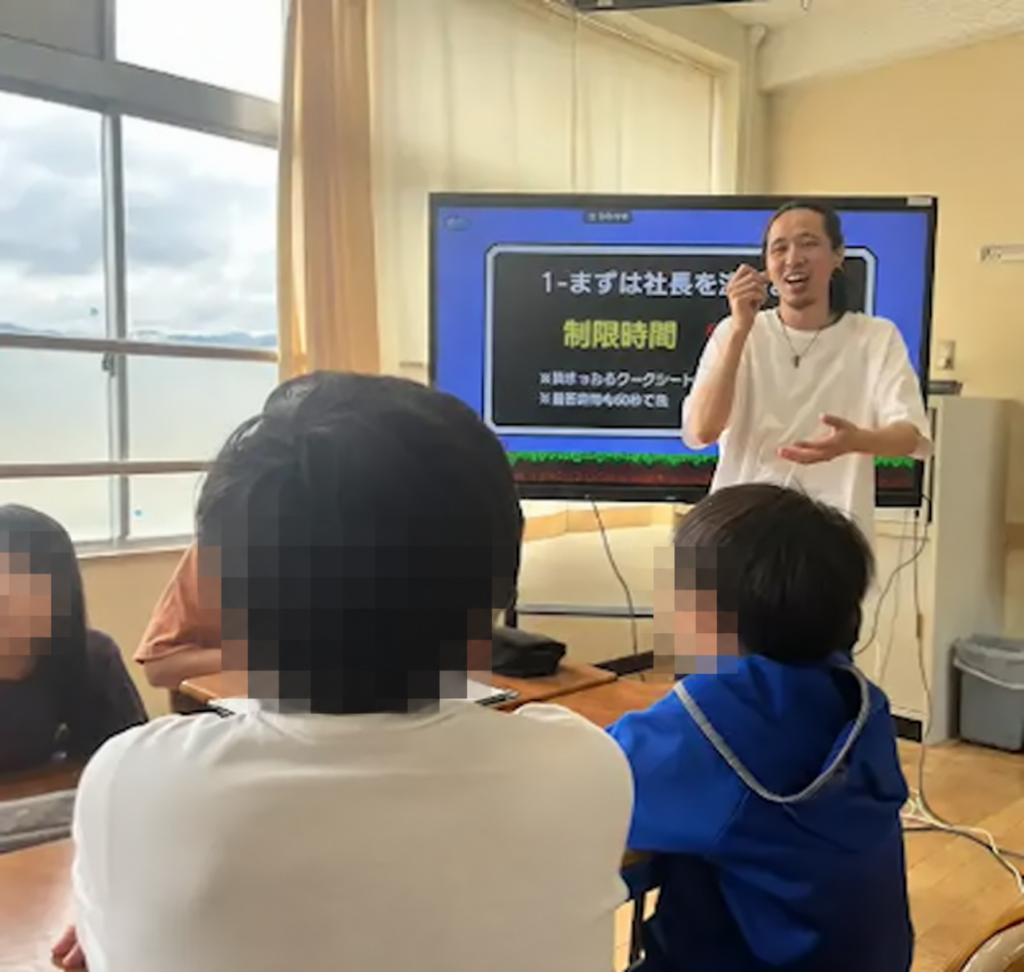 壱岐東小学校で行った出前授業の様子